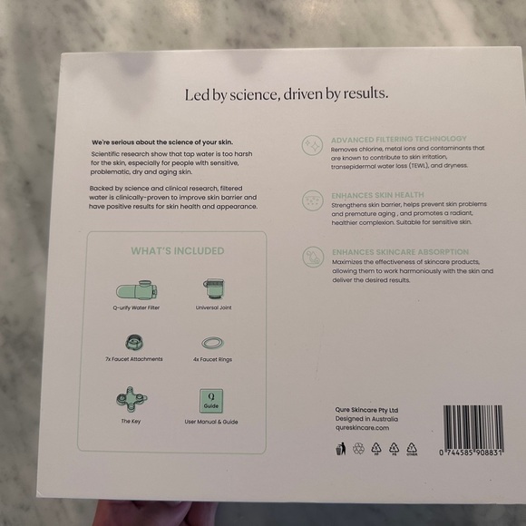 New In Box Qure Q-urify Water Filter System For Skincare Acne Care - Picture 2 of 3